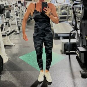 Bombshell Sportswear Black Camo Active Jumpsuit